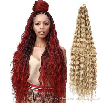 synthetic ombre braiding hair Crochet Bulk Curly Long Egyotian Water Wave Crochet Wavy Braiding Hair